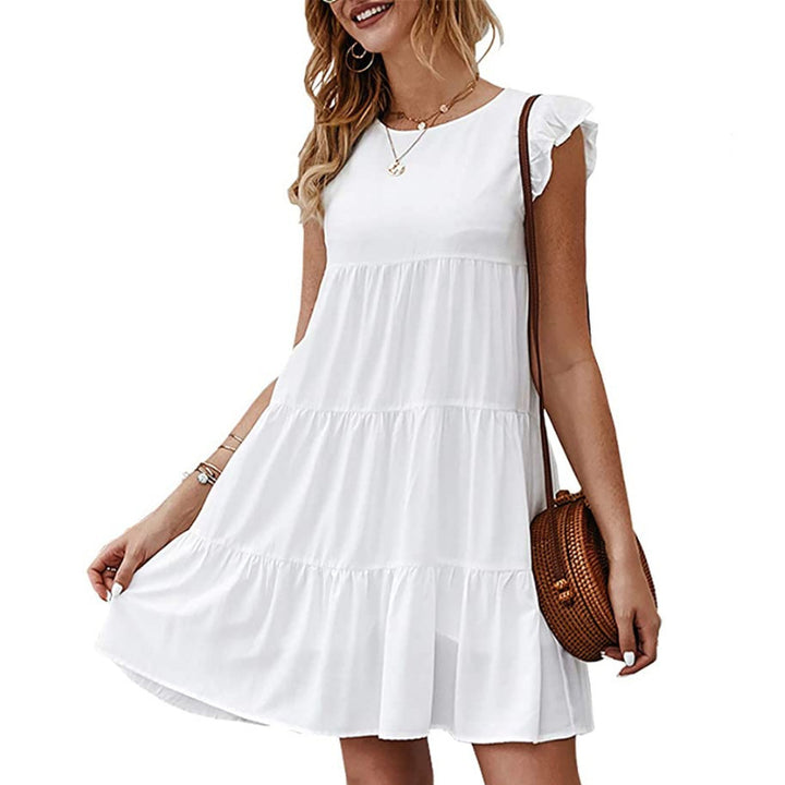Damen Sommerkleid mit Rüschendetails und lässigem Schnitt Drune