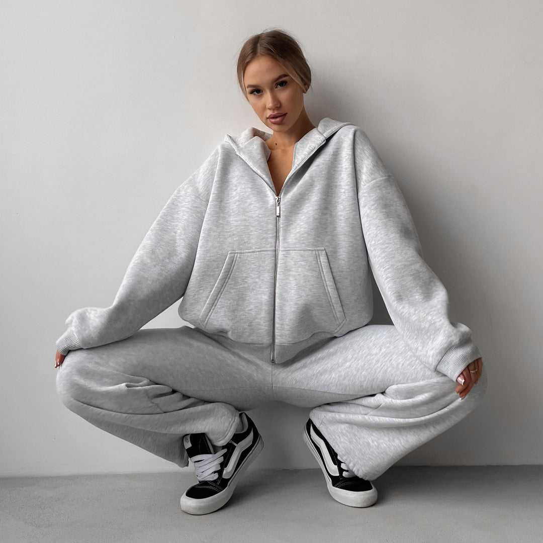 Damen stylisches und gemütliches Fleece-Loungewear-Set Drune