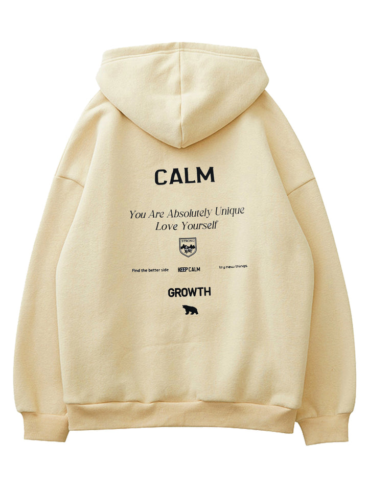 Damen Kapuzenpullover mit motivierendem Schriftzug und bequemer Passform Drune
