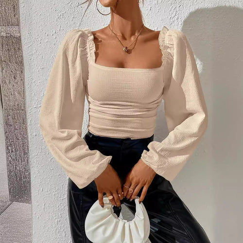 Damenoberteil mit Puffärmeln und elegantem Rüschendesign Drune