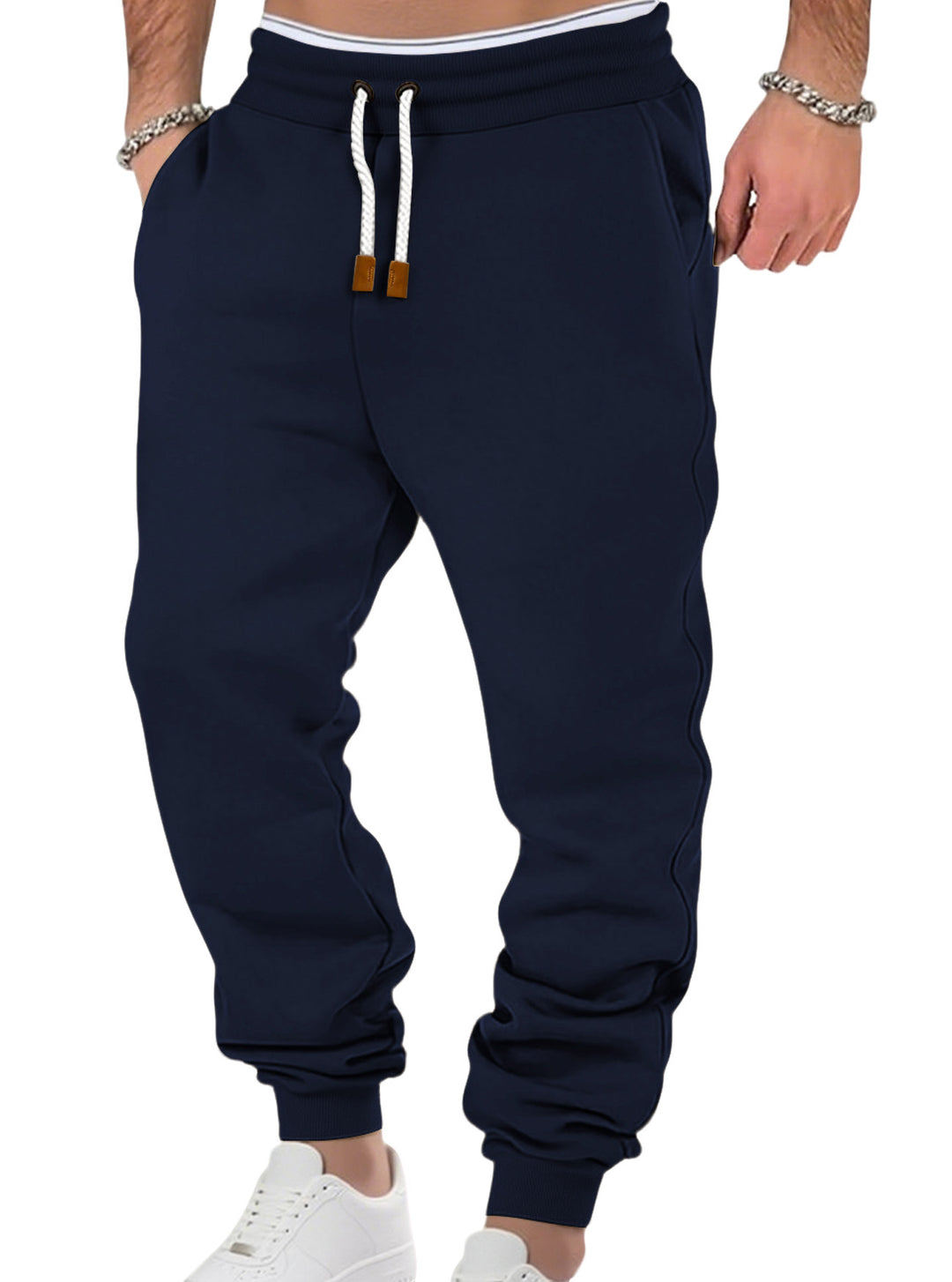 Herren nan komfortable Jogginghose aus hochwertiger Baumwollmischung mit elastischem Bund Kordelzug und Bündchen Drune