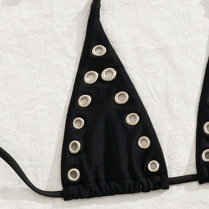 Damen Triangel-Bikini-Set mit glamourösen Zier-Details Drune