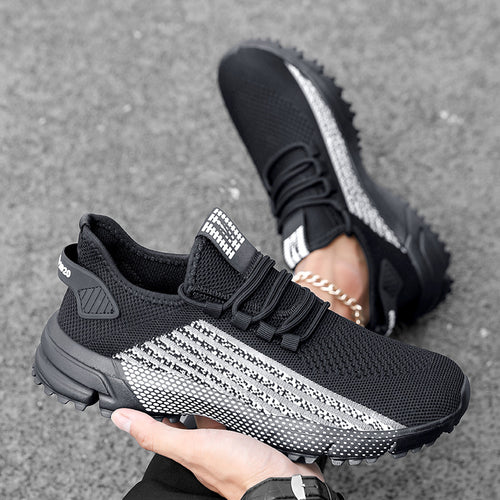 Herren nan atmungsaktive Stricksneaker mit profilierter Laufsohle und gepolsterter Fersenmanschette Drune