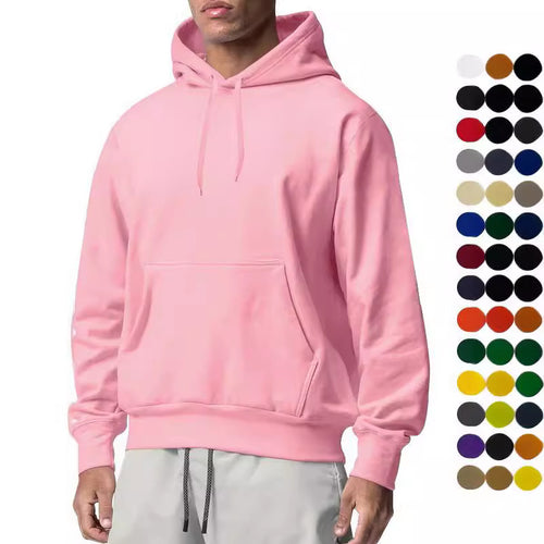 Herren nan Kapuzenpullover mit Kängurutasche, Relaxed-Fit und gerippten Bündchen Drune
