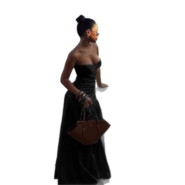 Damen Maxikleid mit schicker Schnittführung und raffiniertem Bauch-Detail Drune