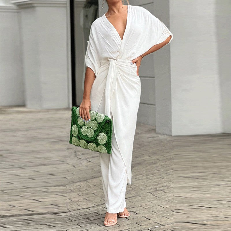 Damen Wickel-Jumpsuit mit elegantem Schnitt und lässigem Flair Drune