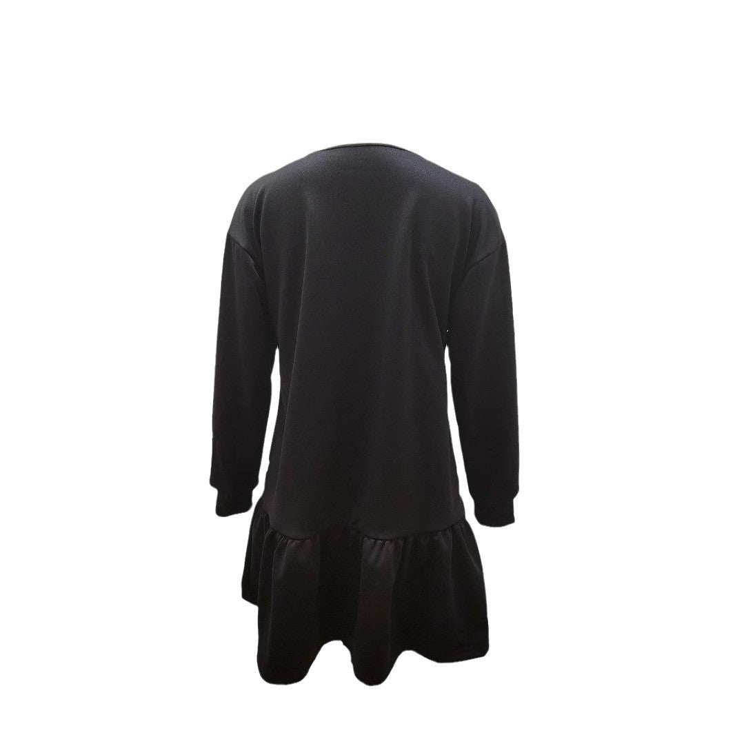 Damen lässiges Kleid mit weitem Schnitt und voluminösen Ärmeln Drune