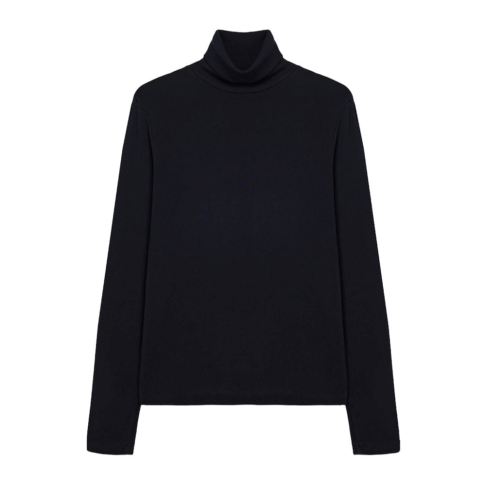 Damen Hochwertiger Rollkragenpullover aus weiterer Baumwolle mit langem Arm Drune
