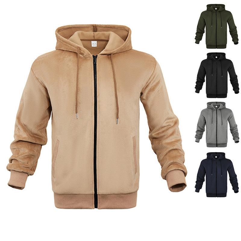 Herren sportlicher Zip-Hoodie aus atmungsaktivem Material mit Taschen Drune