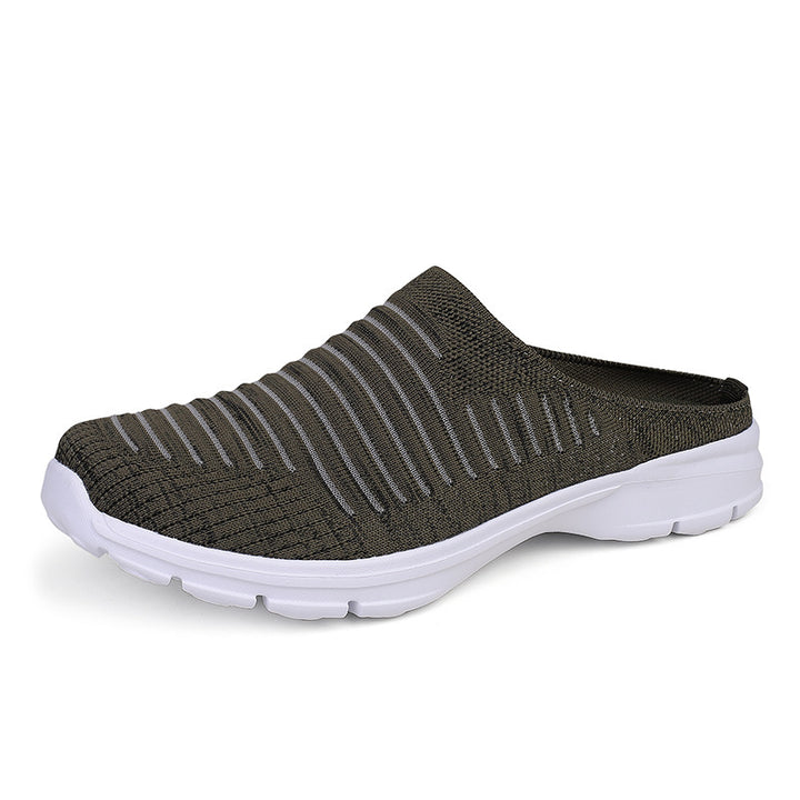 Damen nan gestrickter Schlupf-Clog mit stoßdämpfender EVA-Zwischensohle und ergonomischer Fersenstütze Drune