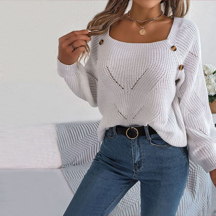 Drune | Klassischer Einfarbiger Strickpullover für Damen