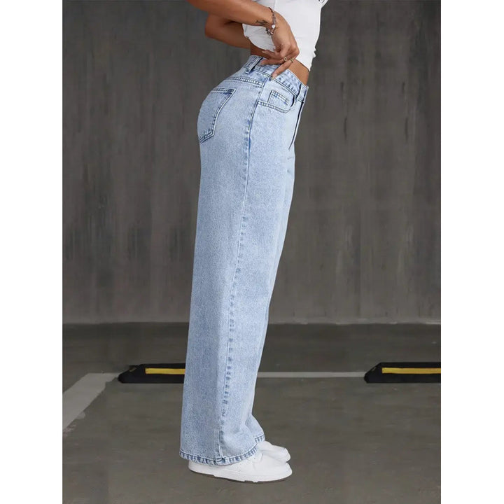 Damen weite Jeanshose im Vintage-Stil Drune