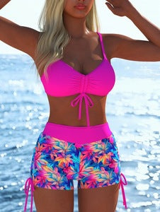 Damen modischer Bikini-Set mit Schößchen und verstellbarem Träger Drune