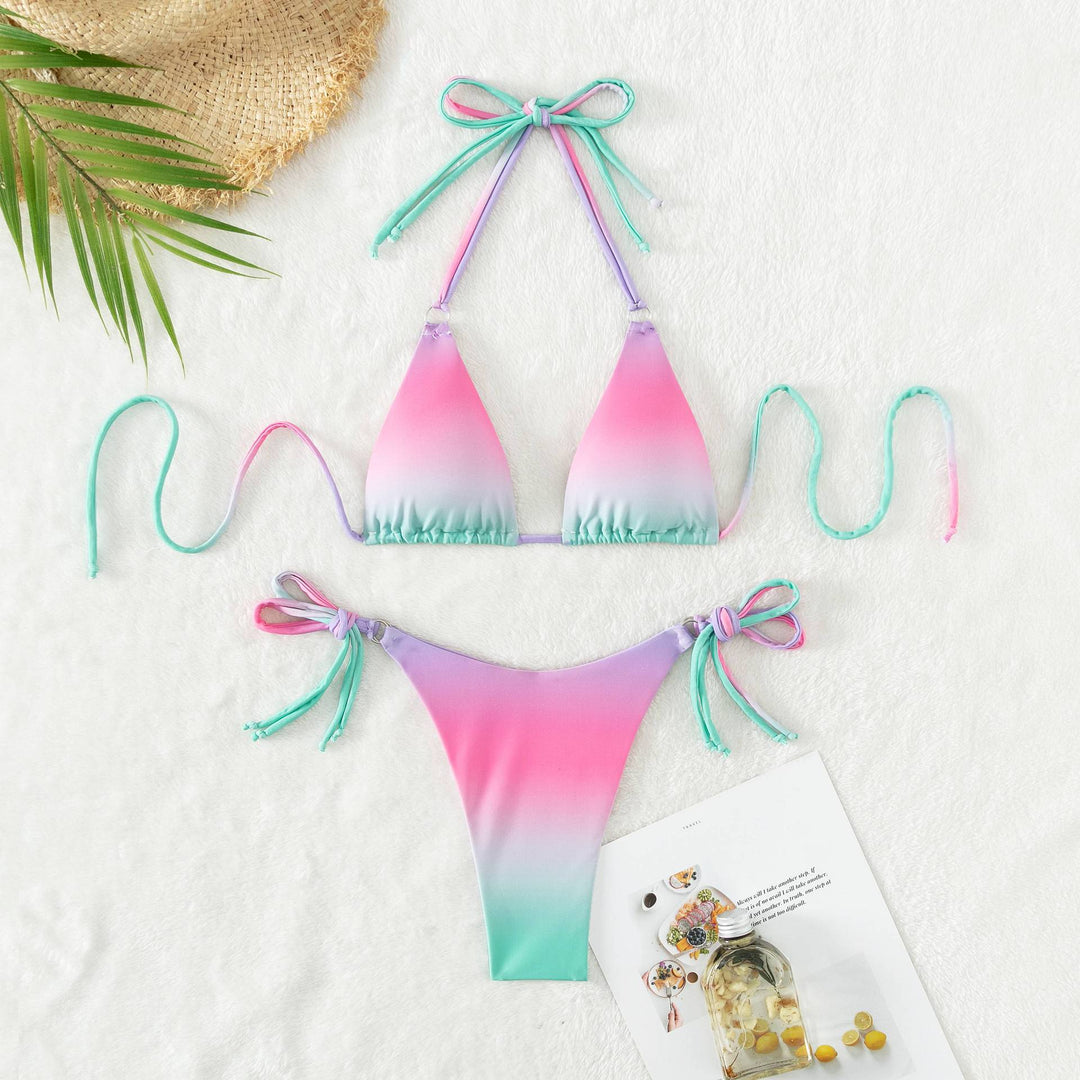 Damen Triangel-Bikini mit individuell anpassbarem Bindesystem und modischem Farbverlauf Drune