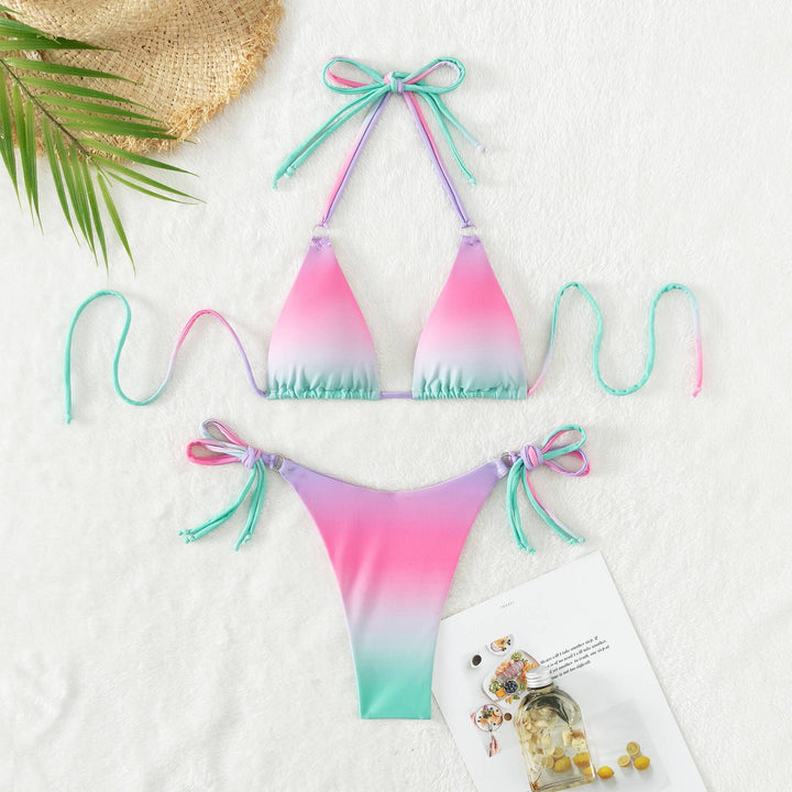 Damen Triangel-Bikini mit modernem Farbverlauf und verstellbaren Trägersystem Drune
