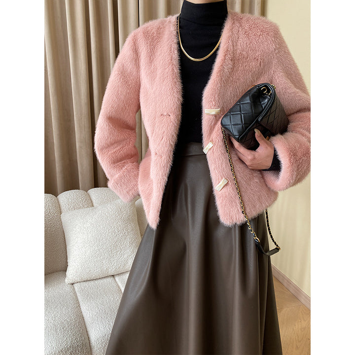 Damen Kuschelige Strickjacke mit eleganten Knopfdetails Drune