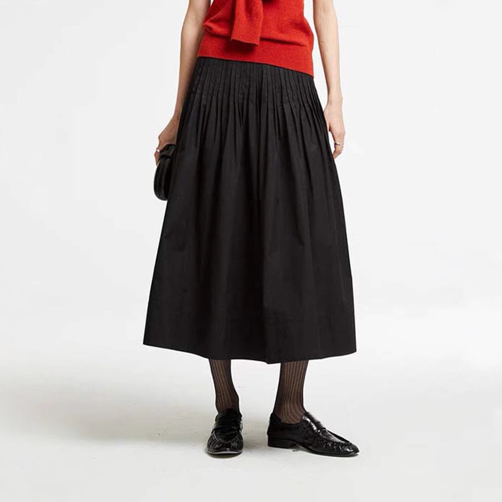 Damen eleganter Midirock mit Plissee-Details Drune
