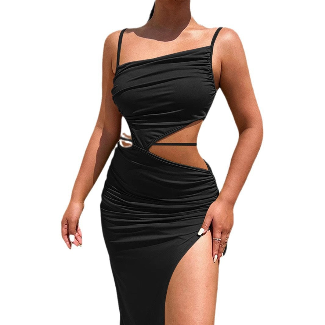 Damen Figurumspielendes Abendkleid mit asymmetrischen Cut-Outs und hohem Schlitz Drune