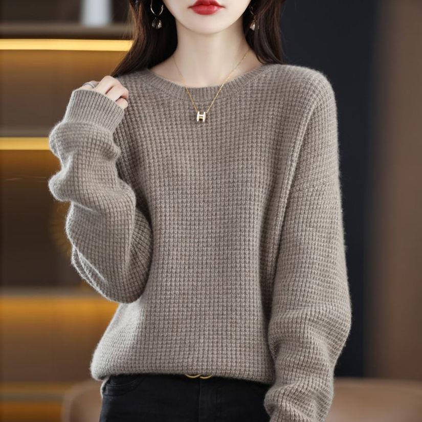 Damen lässiger und warmer Pullover aus noblem Strick Drune