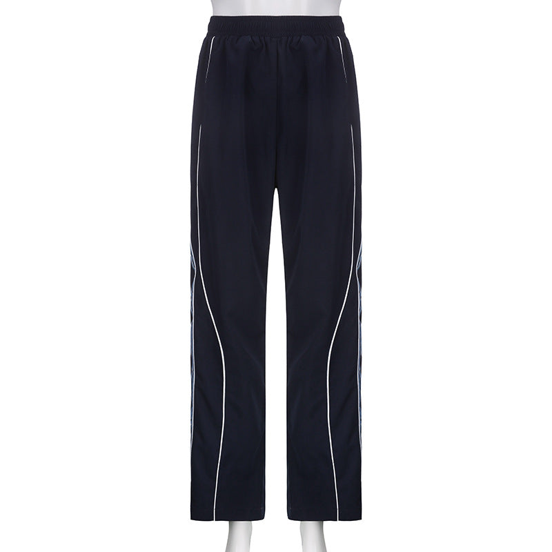 Damen Sporthose mit hohem elastischen Bund und seitlichen Kontraststreifen Drune
