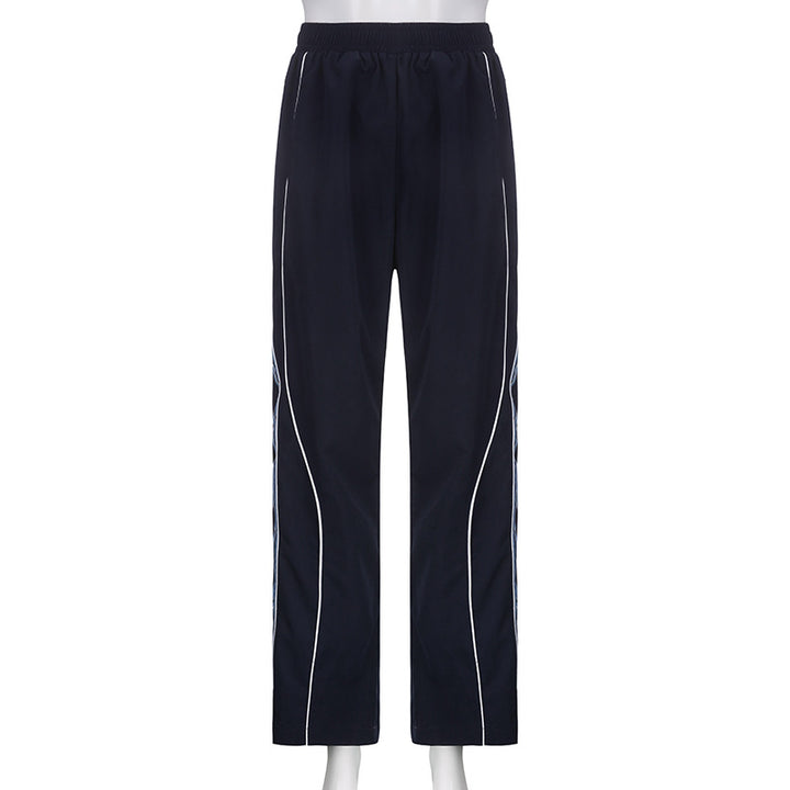 Damen Sporthose mit hohem elastischen Bund und seitlichen Kontraststreifen Drune