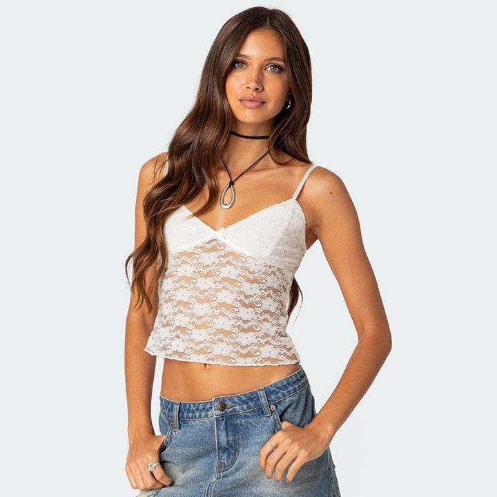 Damen Spitzencami mit verstellbaren Trägern Drune