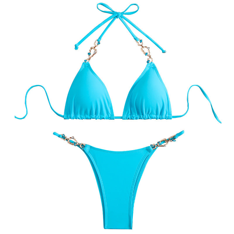 Damen Triangel-Bikini mit schimmernden Anhängern Drune