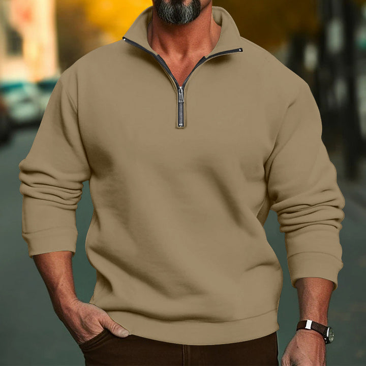 Herren Sportlicher Pullover mit hochabschließendem Reißverschluss und kuscheligem Futter Drune