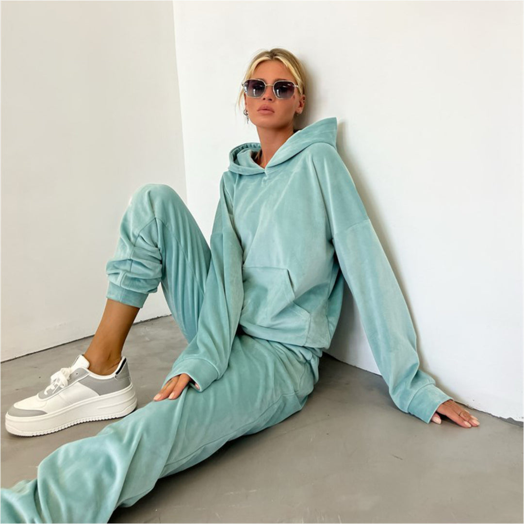 Damen Legere und kuschelige Fleece-Jogginganzug Drune