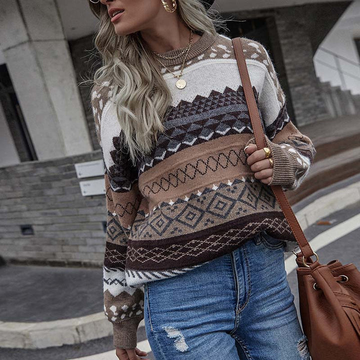 Drune | Geometrischer Strickpullover für Stilbewusste Damen