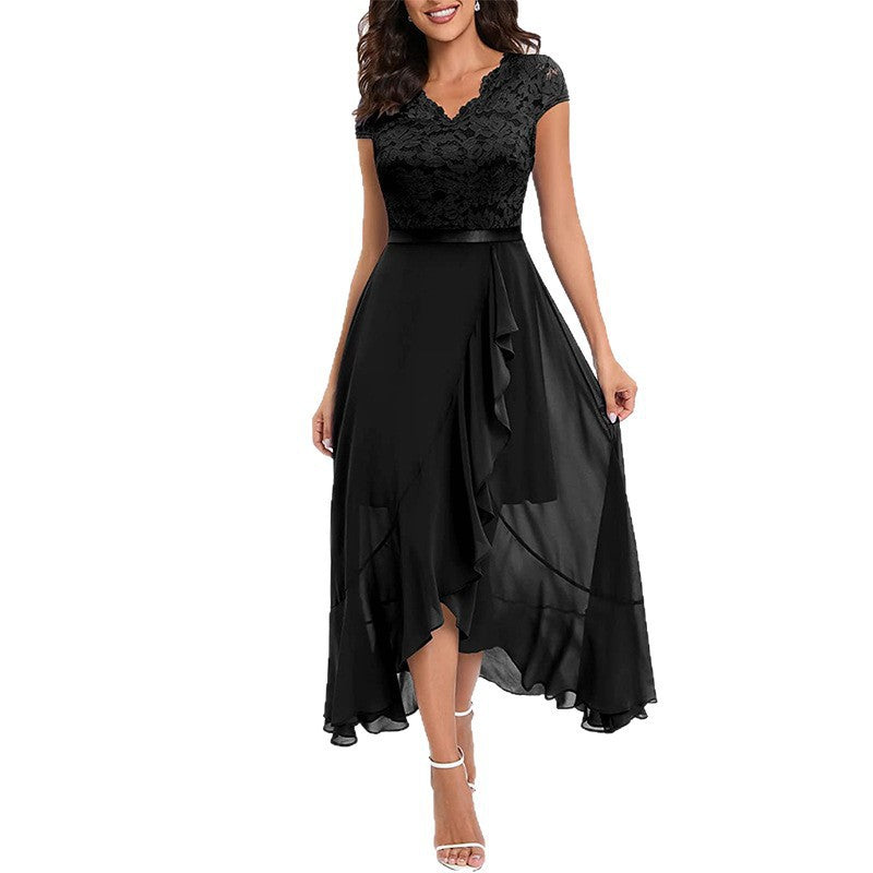 Damen High-Low Spitzen Abendkleid Drune