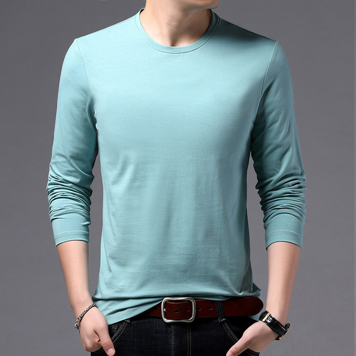 Herren Langarmshirt aus weich fallendem Material mit Rundhalsausschnitt Drune