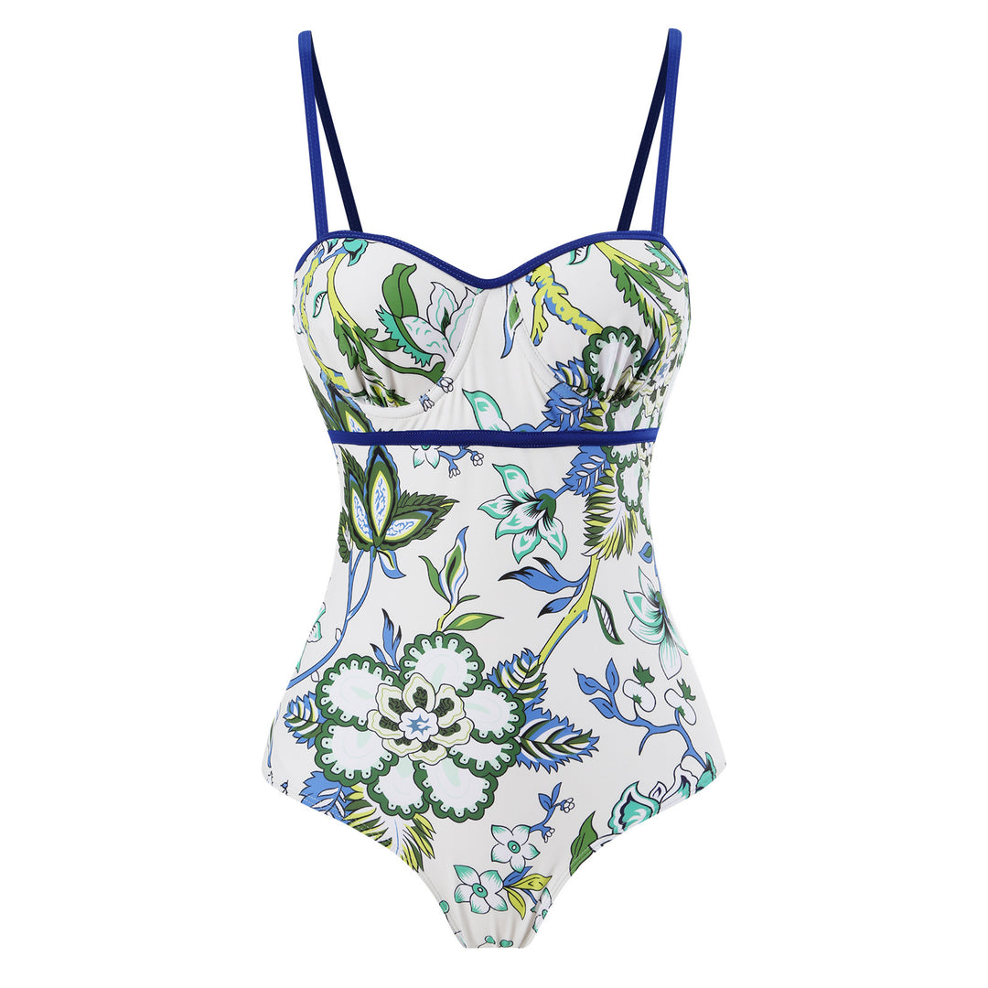 Damen Einteiler Badeanzug mit elegantem Wickelrock Drune