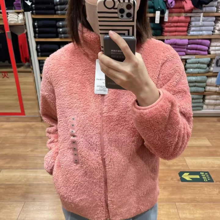 Damen Kuschelige Fleecejacke mit hohem Kragen und Reißverschluss Drune