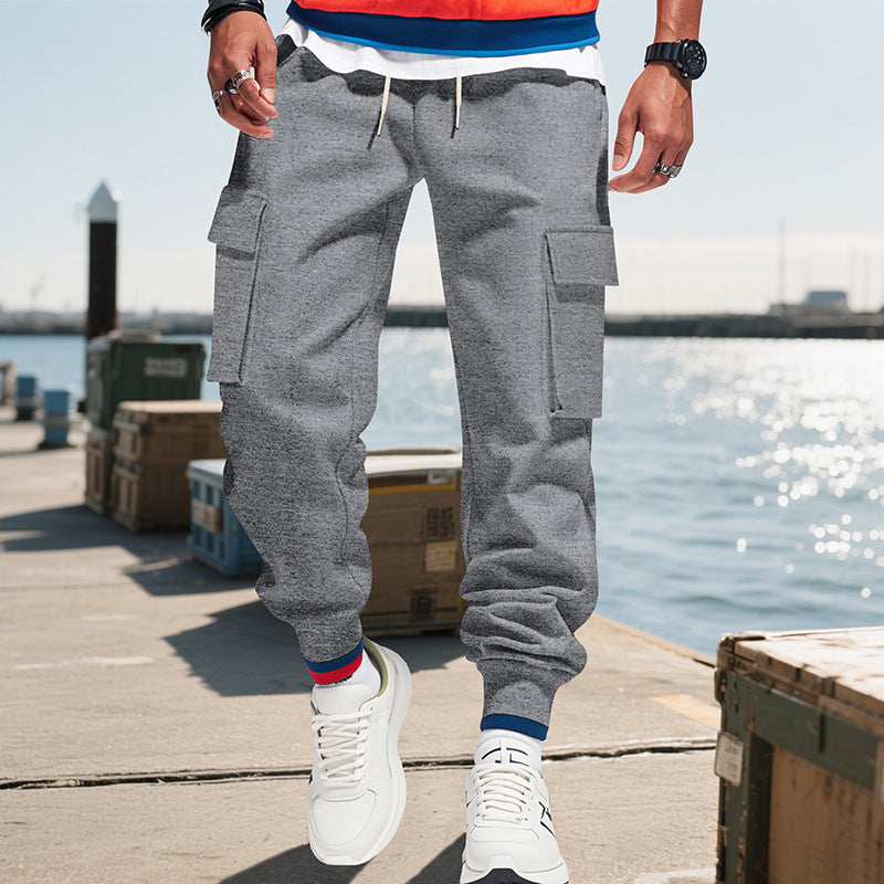 Herren Cargohose mit seitlichen Taschen und elastischem Bund Drune