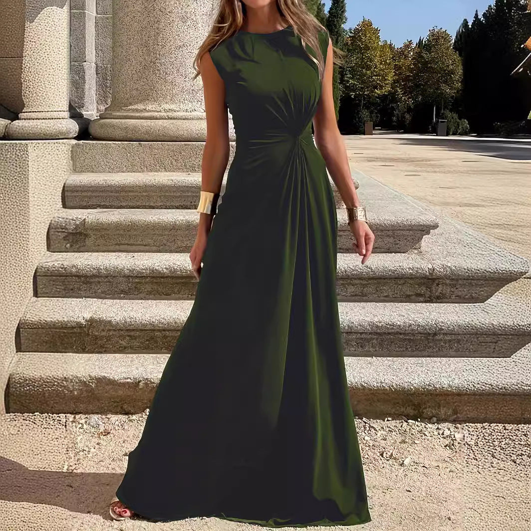 Drune | Elegantes Langkleid mit Langen Ärmeln, Revers und Unifarbenem V-Ausschnitt für Damen