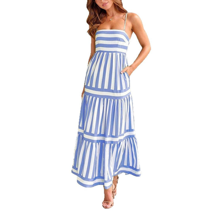 Damen luftiges Maxikleid mit Streifen Drune