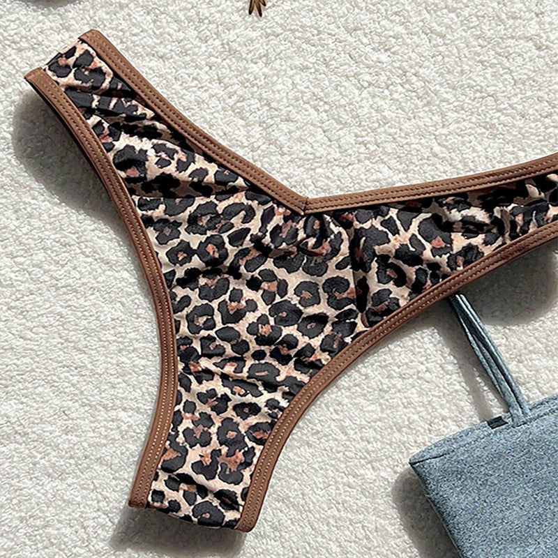 Damen Triangel-Bikini mit exotischem Print und verstellbaren Trägern Drune