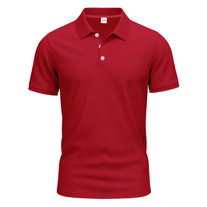 Herren nan Polokragen-Shirt mit schlanker Passform, atmungsaktiver Meshstruktur und flacher Zwei-Knopfleiste Drune