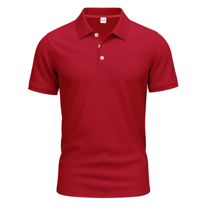 Herren nan Polokragen-Shirt mit schlanker Passform, atmungsaktiver Meshstruktur und flacher Zwei-Knopfleiste Drune