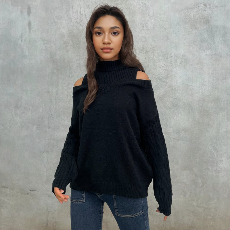 Damen Strickpullover mit schulterfreiem Design und modischem Oversized-Schnitt Drune