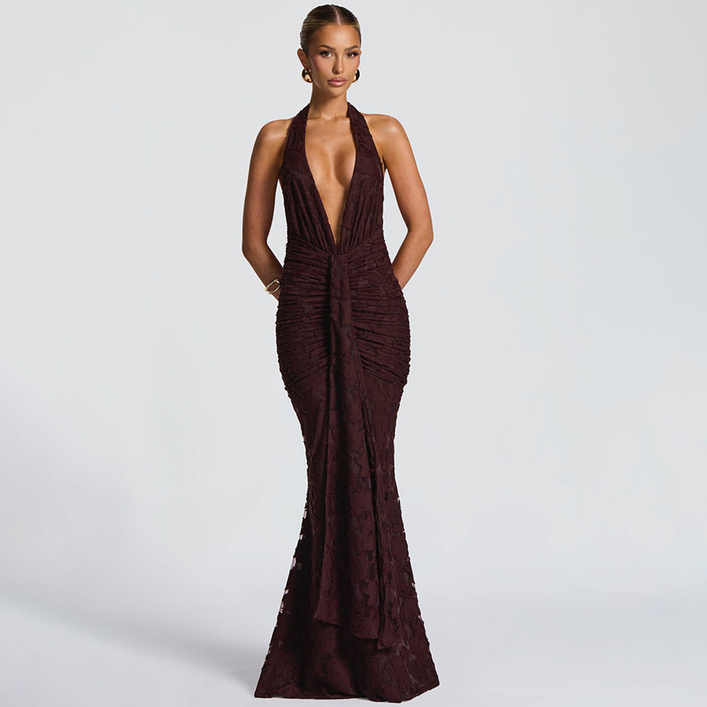 Damen Elegant drapiertes Abendkleid Drune