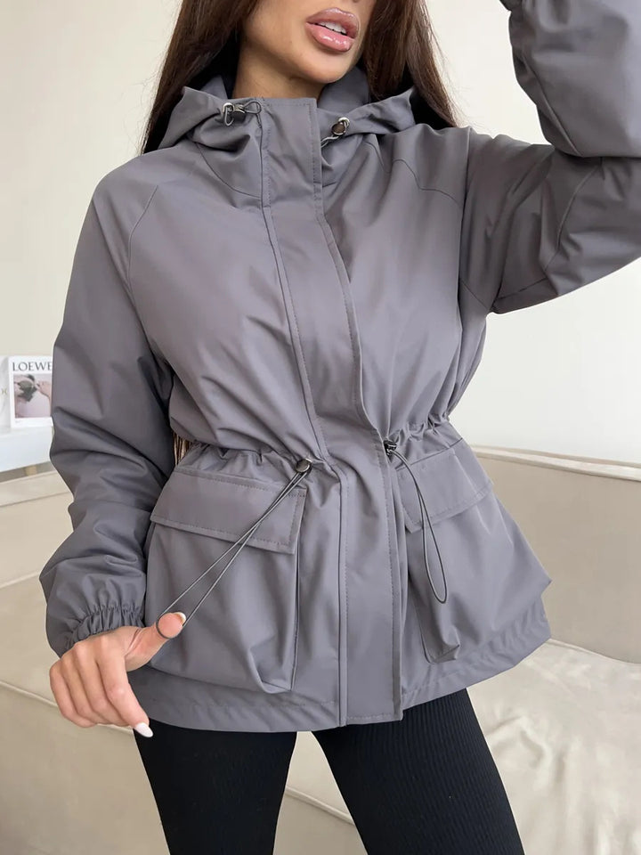 Damen funktionale Windjacke mit Kapuze Drune