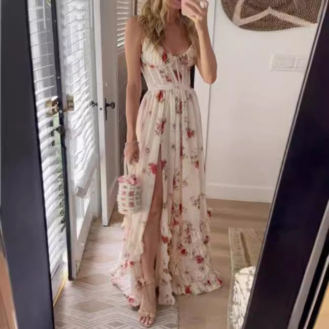 Drune | Bedrucktes Strandurlaub Langrock Kleid