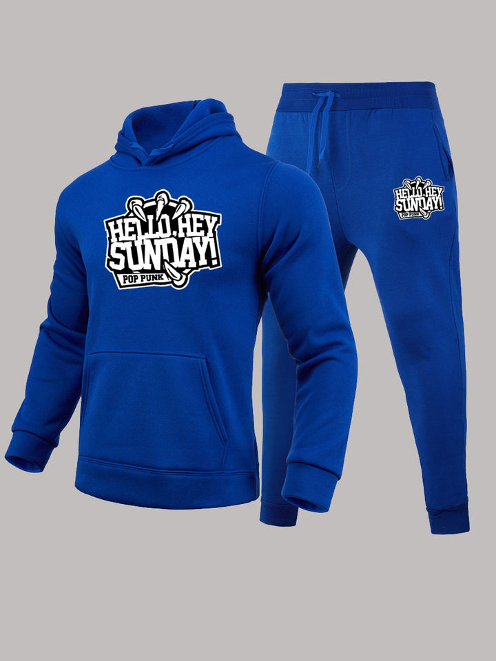 Damen Sportliches Hoodie- und Jogginghose-Set mit kreativem Aufdruck Drune