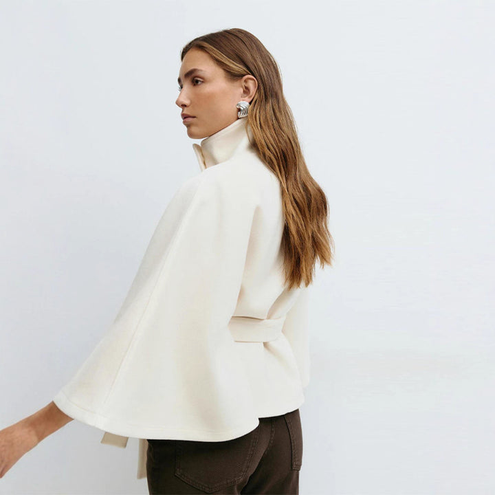 Damen Elegante Cape-Jacke mit Gürtel Drune