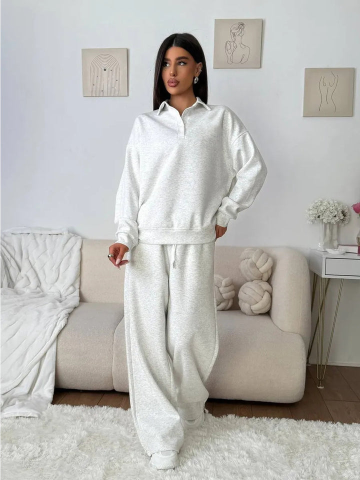 Damen Sportlicher Pullover mit weiten Hosen Drune
