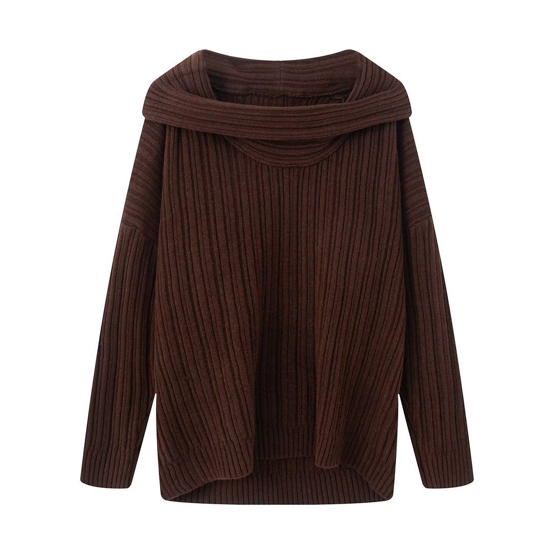 Damen Grobstrickpullover mit modischem Rollkragen Drune