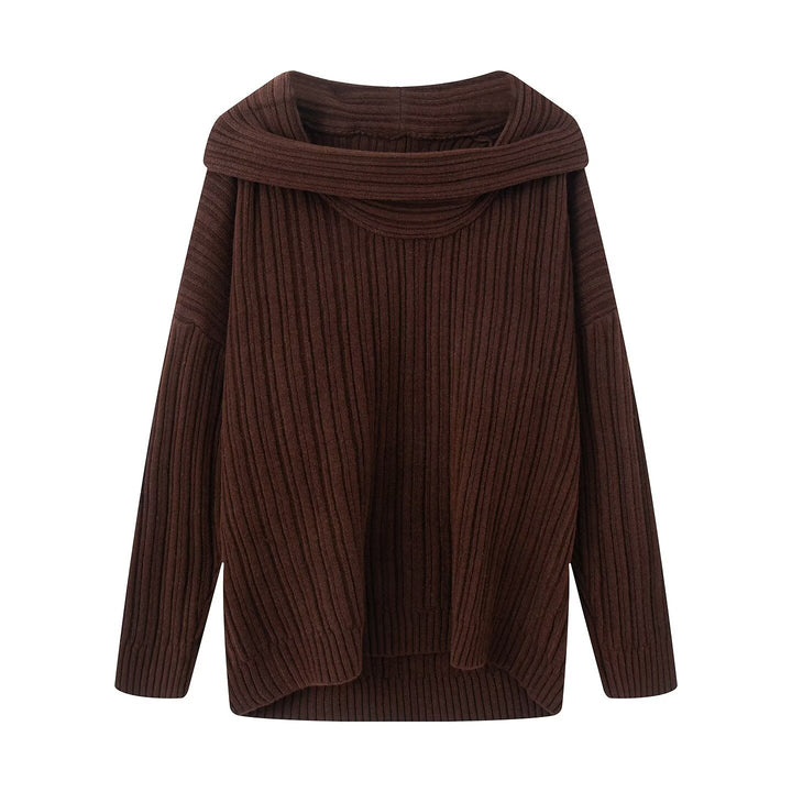 Damen Grobstrickpullover mit modischem Rollkragen Drune