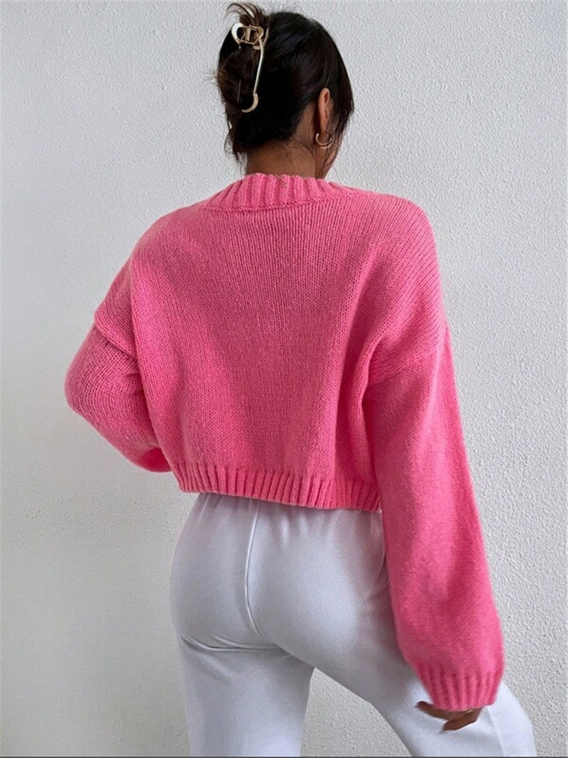 Damen lässige Strickjacke mit detailreicher Wolkenoptik und Knopfverschluss Drune